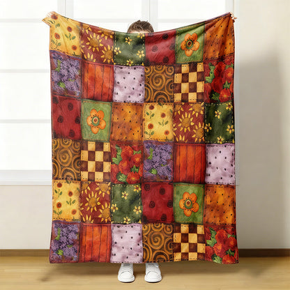 🌸 Ultra-Soft Floral Print Blanket—Warm and cozy, brightening up your vibrant home decor!🌸