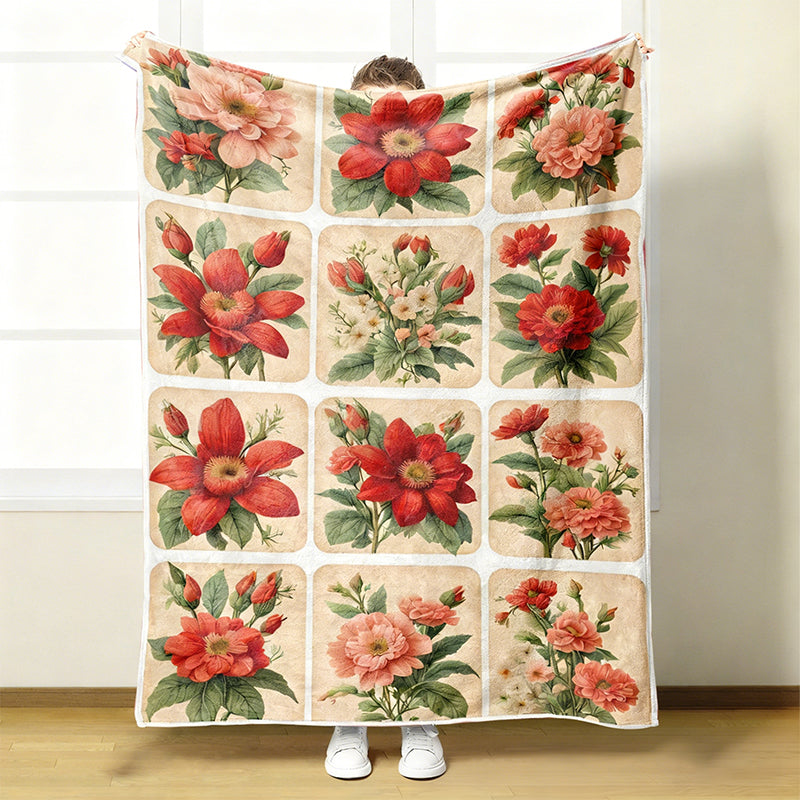🌸 Ultra-Soft Floral Print Blanket—Warm and cozy, brightening up your vibrant home decor!🌸