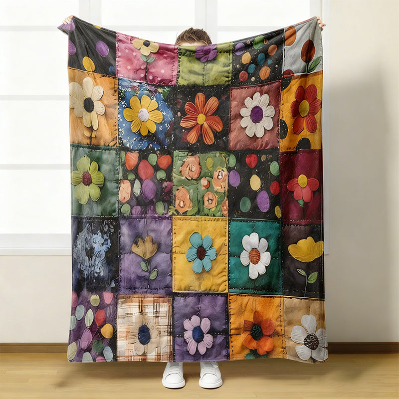 🌸 Ultra-Soft Floral Print Blanket—Warm and cozy, brightening up your vibrant home decor!🌸