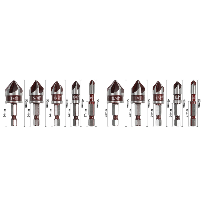 ✨ High-Carbon Steel Countersink Drill Bit Set — Precision Drilling for Wood and Metal! ✨