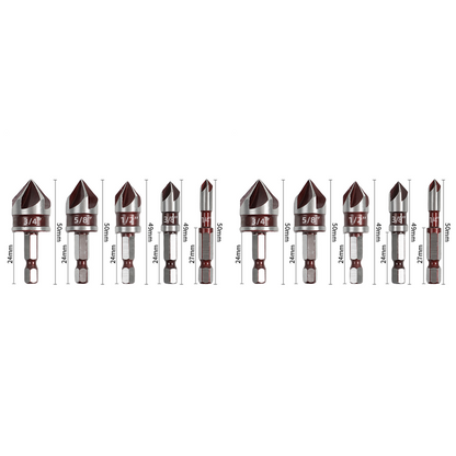 ✨ High-Carbon Steel Countersink Drill Bit Set — Precision Drilling for Wood and Metal! ✨