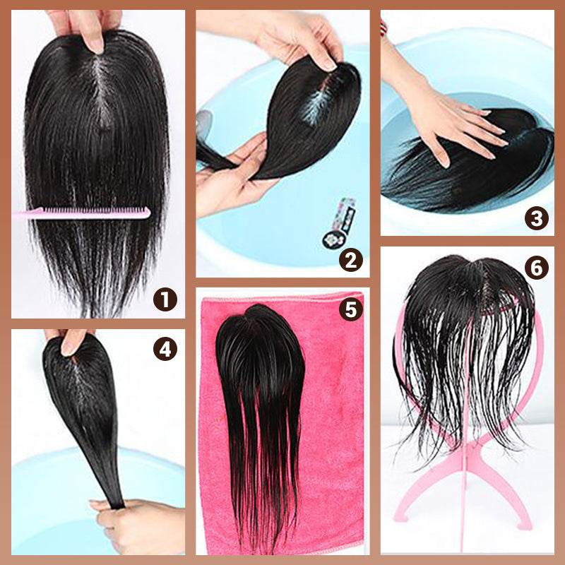 ✨ Natural Black Hairpiece — Conceal thinning hair and regain your confident style! ✨