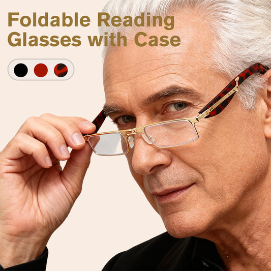 📢📢50 %  OFF !! ⏰Foldable Anti-Blue Light Reading Glasses with Case