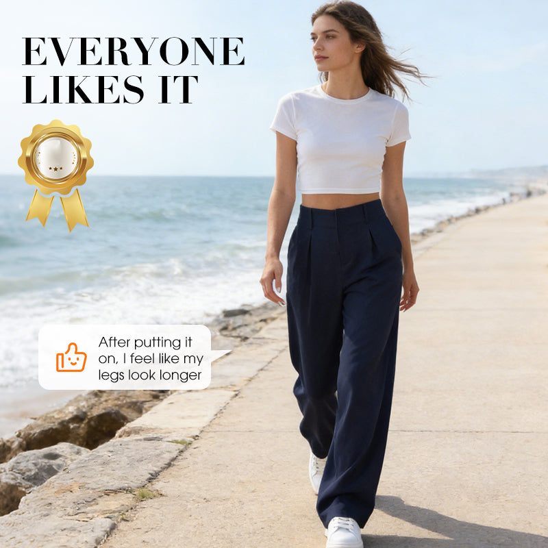 💝New Style✨Women's High Waisted Straight Leg Work Trousers , Smart & Casual Look for Office and Beyond