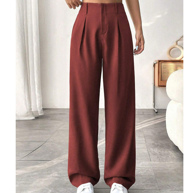 💝New Style✨Women's High Waisted Straight Leg Work Trousers , Smart & Casual Look for Office and Beyond