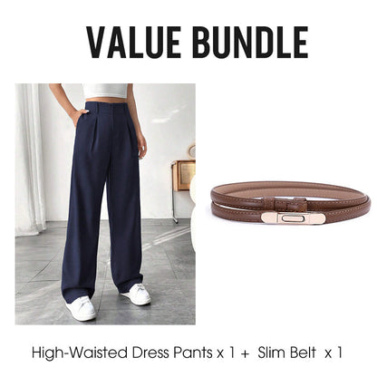 💝New Style✨Women's High Waisted Straight Leg Work Trousers , Smart & Casual Look for Office and Beyond