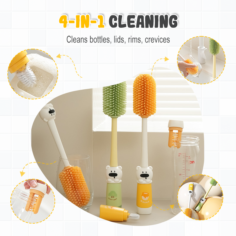 ✨4-in-1 Silicone Bottle Cleaning Brush with Long Handle