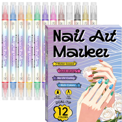 ✨Dual-Tip Nail Art Marker Pen Set