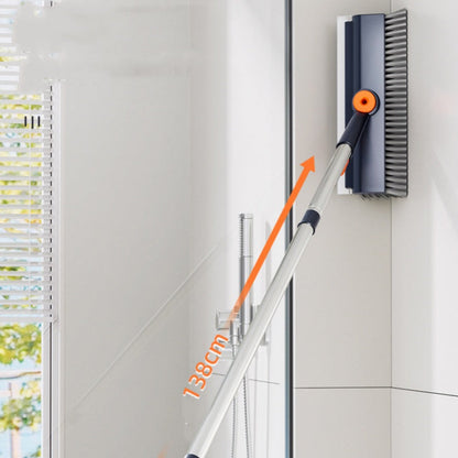 🧹 LIMITED TIME 50% OFF! ✨ 3-in-1 Floor Scrub Brush with Long Handle – Adjustable Head, Squeegee & Tweezers 💦