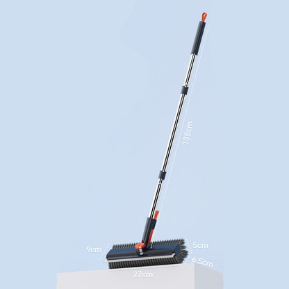 🧹 LIMITED TIME 50% OFF! ✨ 3-in-1 Floor Scrub Brush with Long Handle – Adjustable Head, Squeegee & Tweezers 💦