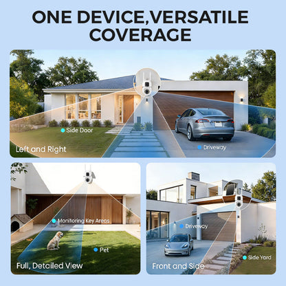 🔍🔍360° Pan & Tilt 4K Dual Lens Security Camera – Outdoor WiFi Surveillance Camera