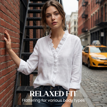 ✨ Effortless Elegance for Every Day – Premium Ruffle V-Neck Blouse! ✨