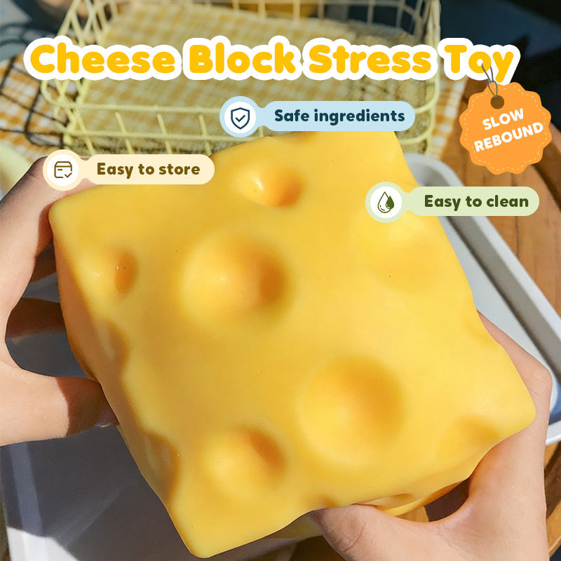 ✨ Giant Cheese Stress Toy – Therapeutic Relief with Satisfying Squeeze! ✨