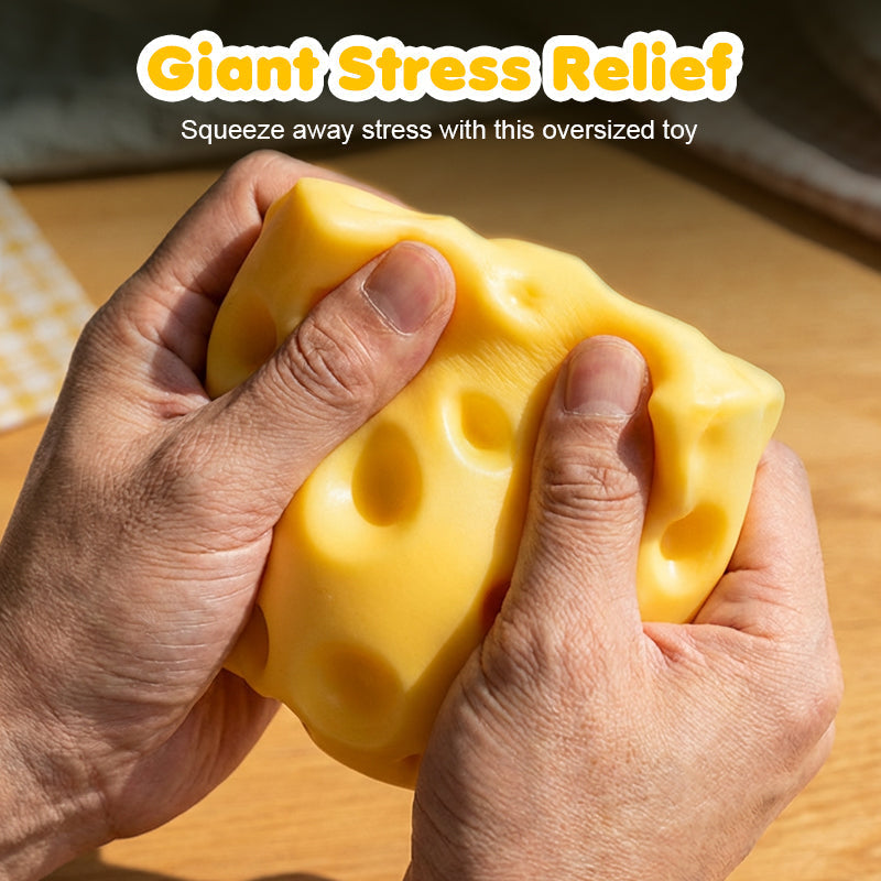 ✨ Giant Cheese Stress Toy – Therapeutic Relief with Satisfying Squeeze! ✨