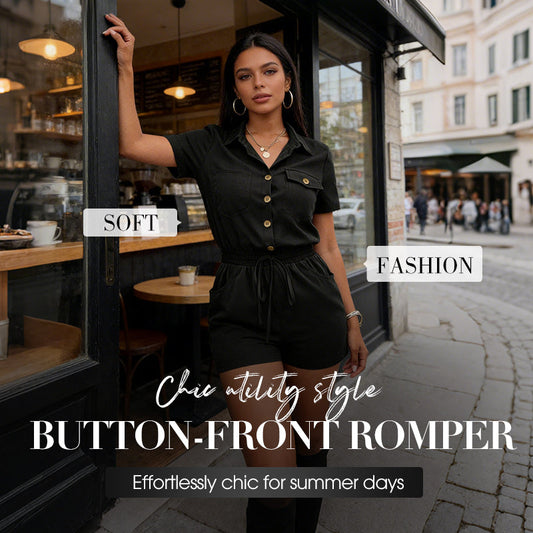 ✨ Effortlessly Stylish Utility Romper – Comfort Meets Chic! ✨