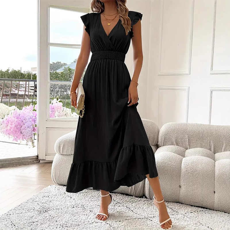 ✨ V-Neck Ruffled Maxi Dress – Effortless Elegance for Every Occasion! ✨