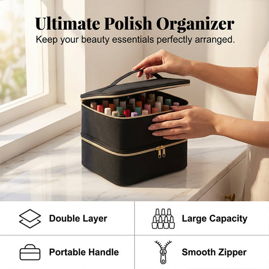 ✨ Dual-Tier Nail Polish Organizer – Stylish Storage for Your Beauty Essentials! ✨