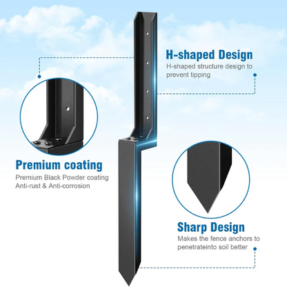 ✨ Fix Wobbly Fence Posts Fast – Heavy-Duty H-Shaped Fence Post Repair Anchor! ✨