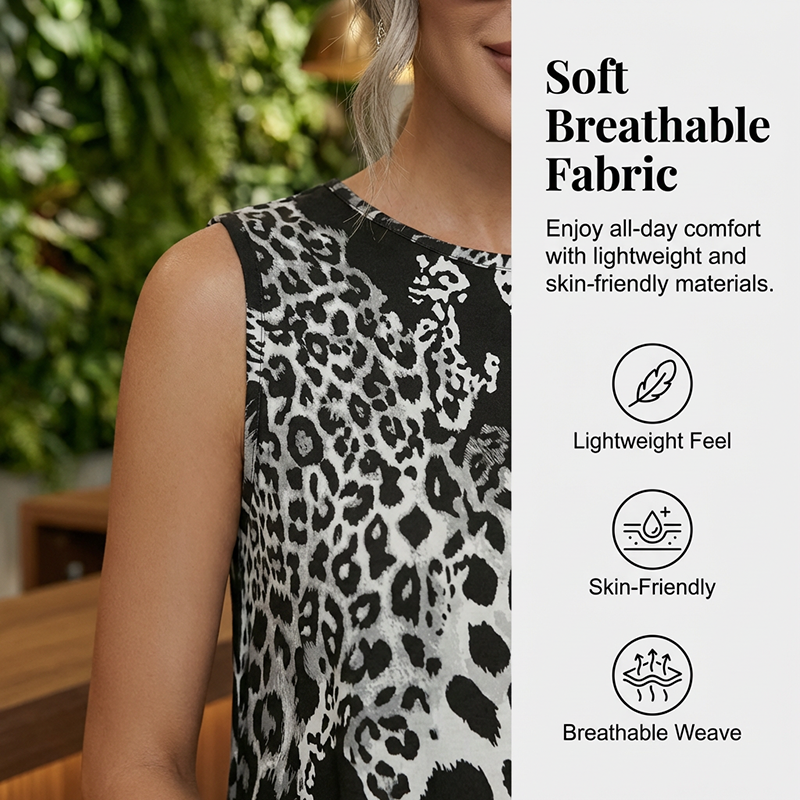🥳2026 HOT SALE🥳💞50K+ SOLD!🎀🌙 50% OFF! Leopard Print Casual Dress – Sleeveless & flowy, no restriction. Soft fabric drapes beautifully. Dress up or down effortlessly. Your new favourite. 🕊️💕