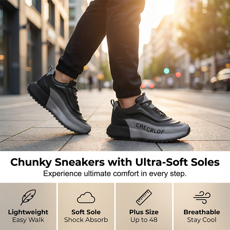 👟 50% OFF NOW! 📈 Men's Chunky Sole Fashion Sneakers – Trendy Design, Comfortable Cushioning & Perfect for Everyday Wear 💪