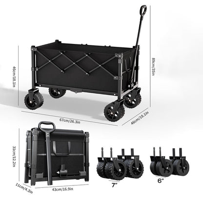 🛒 Tired of carrying heavy loads by hand? This collapsible wagon hauls everything – camping gear, moving boxes, even 50 lb dog food bags. Folds flat to store like a bin! 🔥