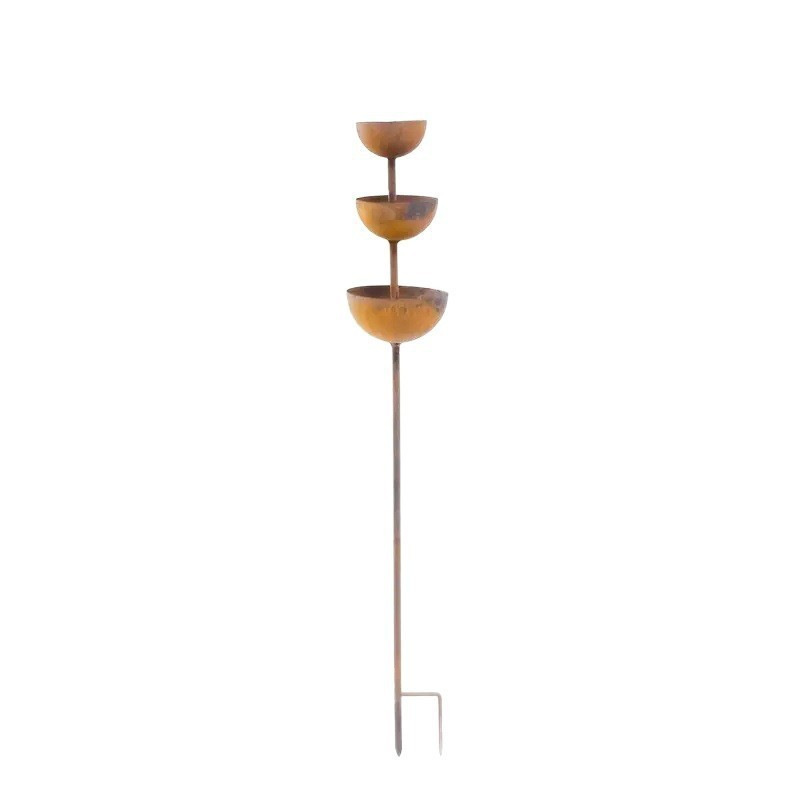 ☔️3-Tier Rustic Metal Bird Feeder & Drinker Stake