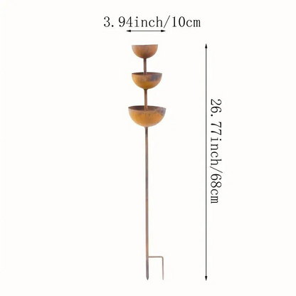 ☔️3-Tier Rustic Metal Bird Feeder & Drinker Stake
