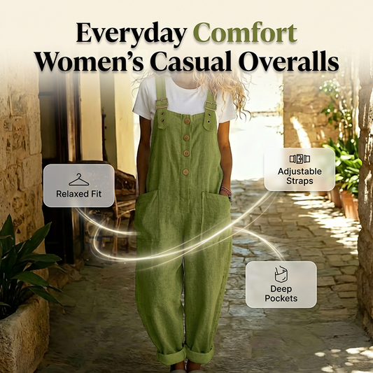 💐New arrival 50% OFF!👖 Women's Casual Button-Front Overalls🌿