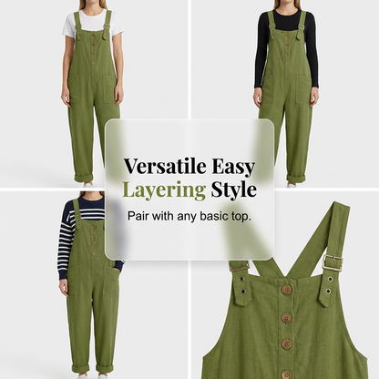 💐New arrival 50% OFF!👖 Women's Casual Button-Front Overalls🌿