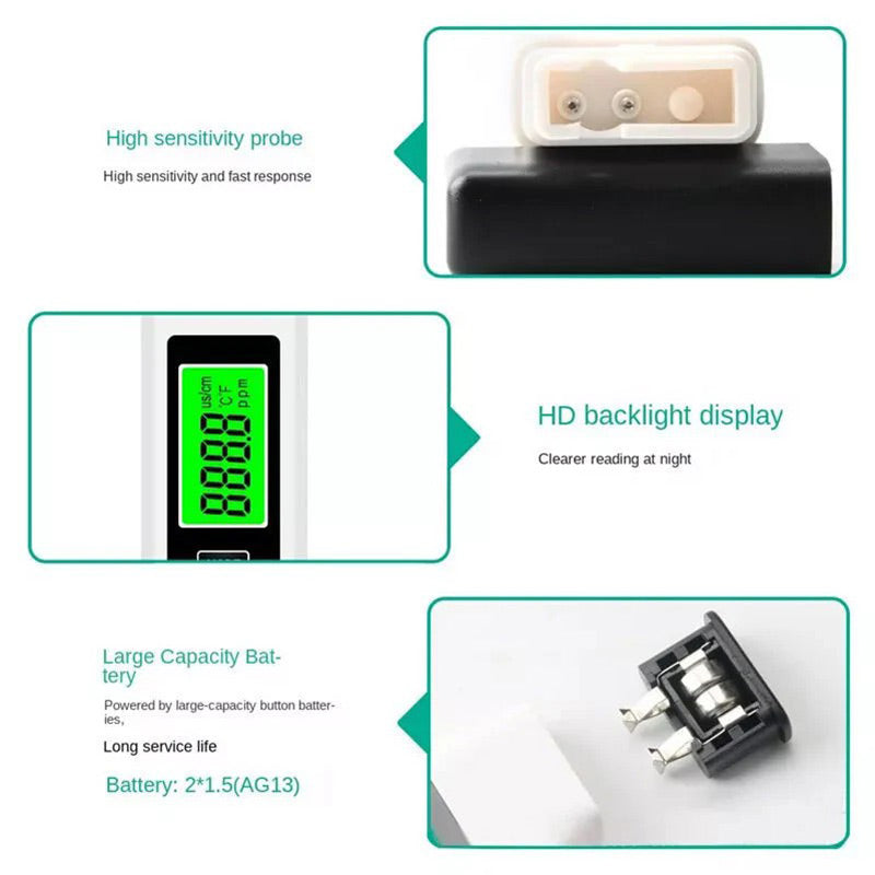 ✨ 4-in-1 Water Quality Test Pen - TDS/EC/Temperature Intelligent Water Detector ✨