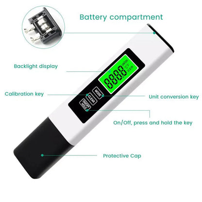 ✨ 4-in-1 Water Quality Test Pen - TDS/EC/Temperature Intelligent Water Detector ✨
