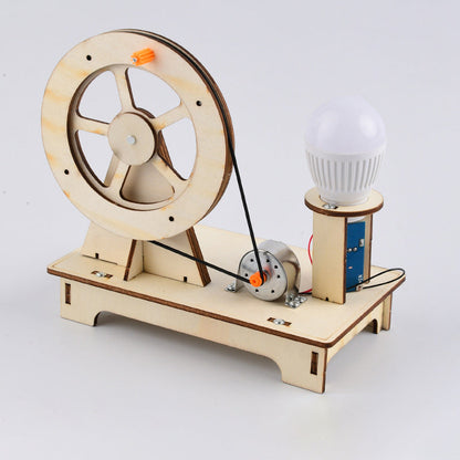 ✨ DIY Hand-Cranked Generator Science Kit - Wooden STEAM Educational Learning Toy ✨
