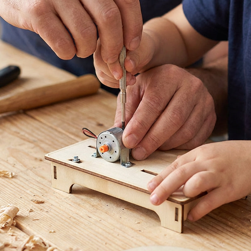 ✨ DIY Hand-Cranked Generator Science Kit - Wooden STEAM Educational Learning Toy ✨