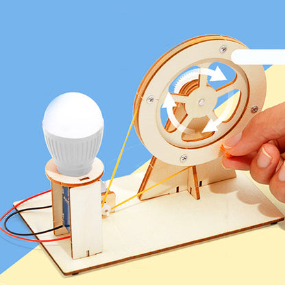 ✨ DIY Hand-Cranked Generator Science Kit - Wooden STEAM Educational Learning Toy ✨