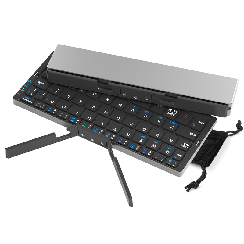 ✨ Portable Folding Bluetooth Keyboard - Multi-Device & Built-in Stand ✨