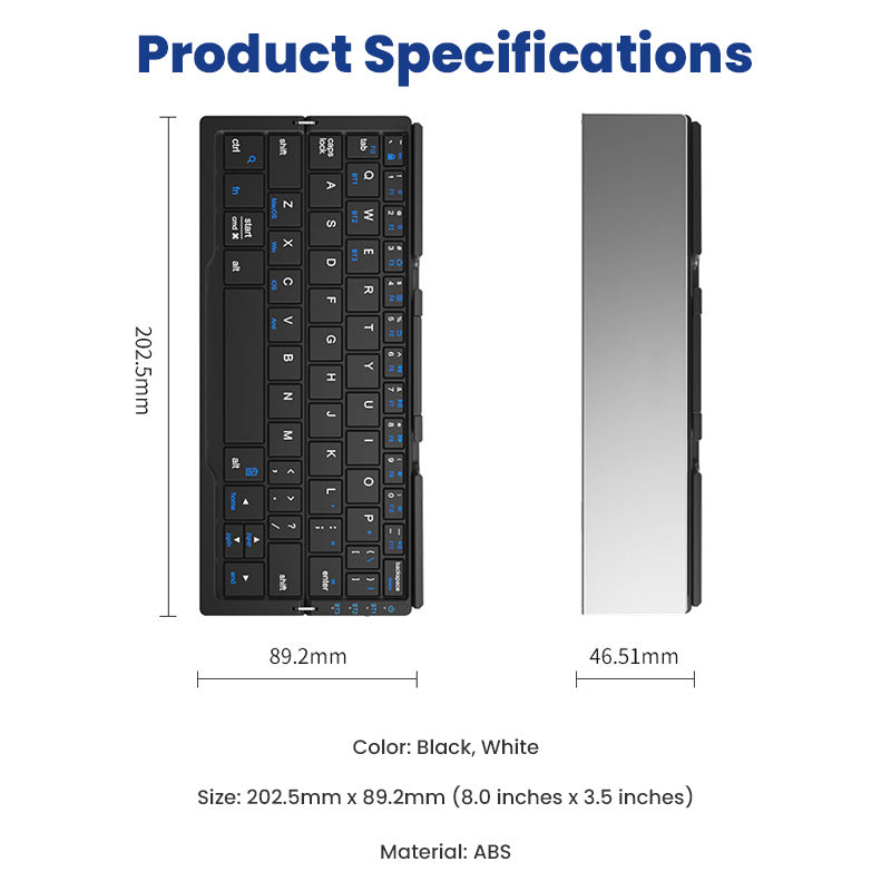 ✨ Portable Folding Bluetooth Keyboard - Multi-Device & Built-in Stand ✨