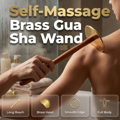 Long-Handled Brass Gua Sha Tool for Self-Massage