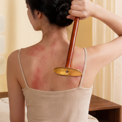 Long-Handled Brass Gua Sha Tool for Self-Massage