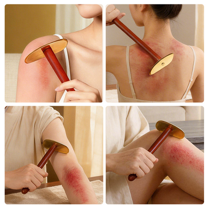 Long-Handled Brass Gua Sha Tool for Self-Massage