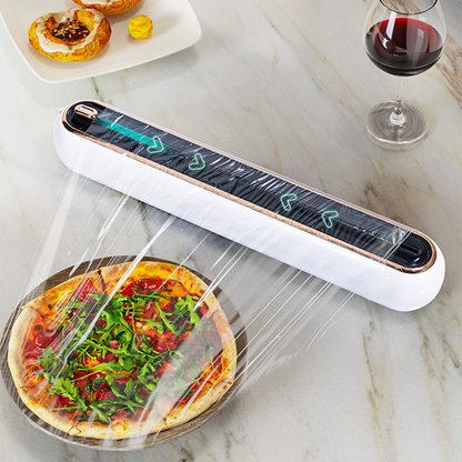 ✨ 2-Way Slide Cling Film Dispenser - Magnetic Suction Cup Kitchen Wrap Cutter ✨