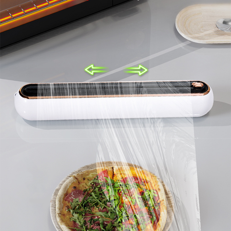 ✨ 2-Way Slide Cling Film Dispenser - Magnetic Suction Cup Kitchen Wrap Cutter ✨
