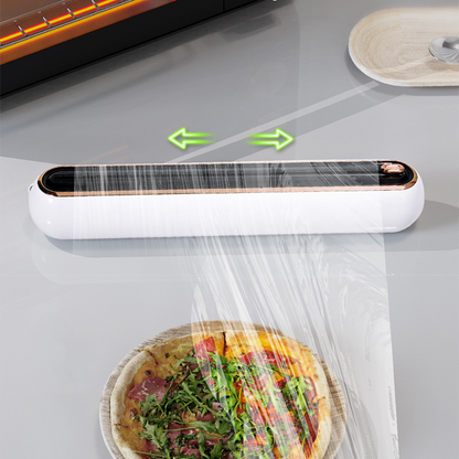✨ 2-Way Slide Cling Film Dispenser - Magnetic Suction Cup Kitchen Wrap Cutter ✨