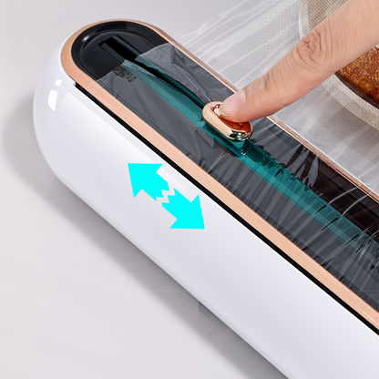 ✨ 2-Way Slide Cling Film Dispenser - Magnetic Suction Cup Kitchen Wrap Cutter ✨