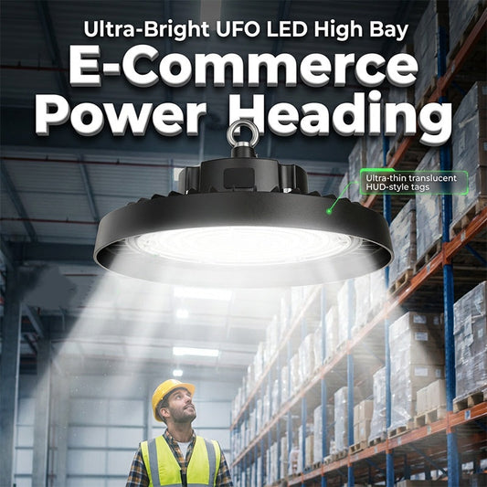 💡🏭 UFO LED High-Bay Light—100W, 160 lm/W, suitable for industrial facilities, warehouses, and large spaces 🏭✨