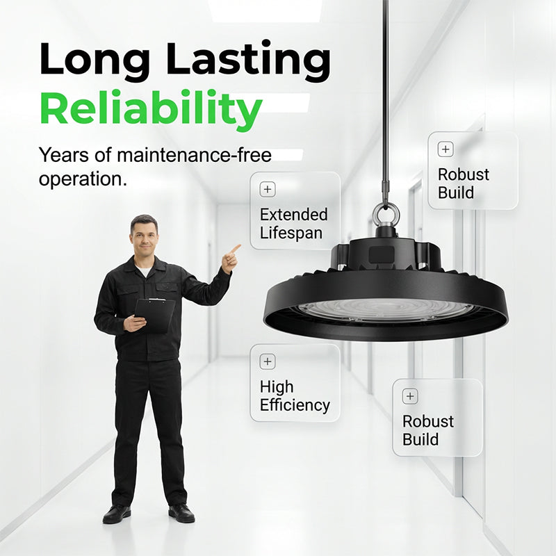 💡🏭 UFO LED High-Bay Light—100W, 160 lm/W, suitable for industrial facilities, warehouses, and large spaces 🏭✨