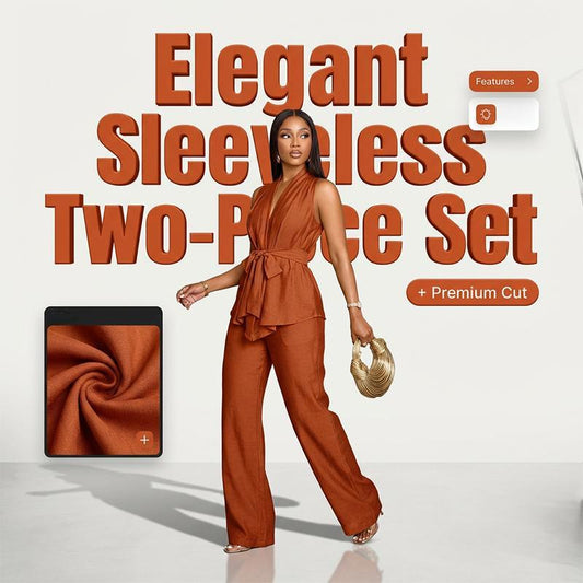🌟Women's Sleeveless Top & Wide-Leg Pants Set