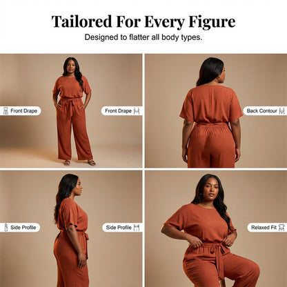 🌟Women's Sleeveless Top & Wide-Leg Pants Set