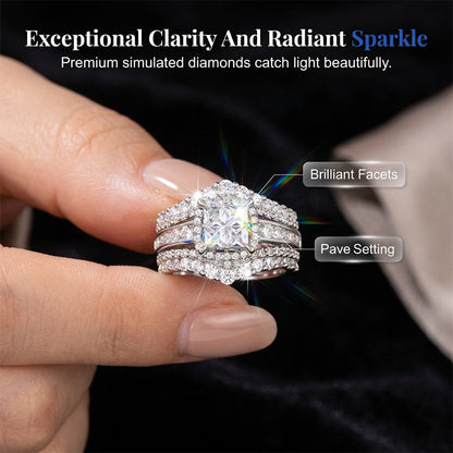 📢📢50% OFF !! ⏰Women's Princess Cut Cubic Zirconia Filled Ring 💍