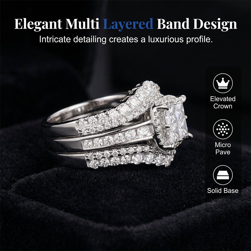 📢📢50% OFF !! ⏰Women's Princess Cut Cubic Zirconia Filled Ring 💍