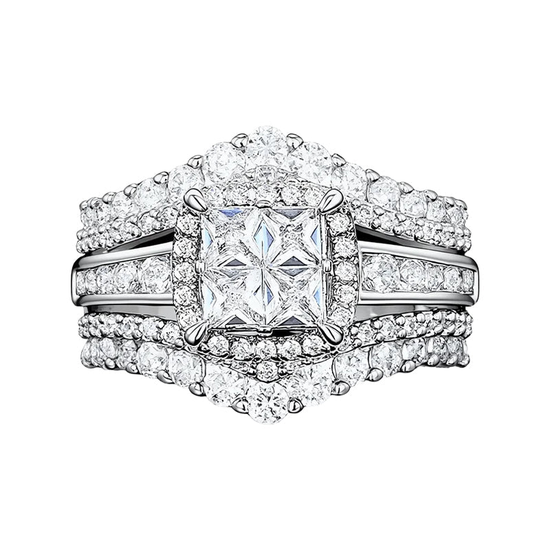 📢📢50% OFF !! ⏰Women's Princess Cut Cubic Zirconia Filled Ring 💍